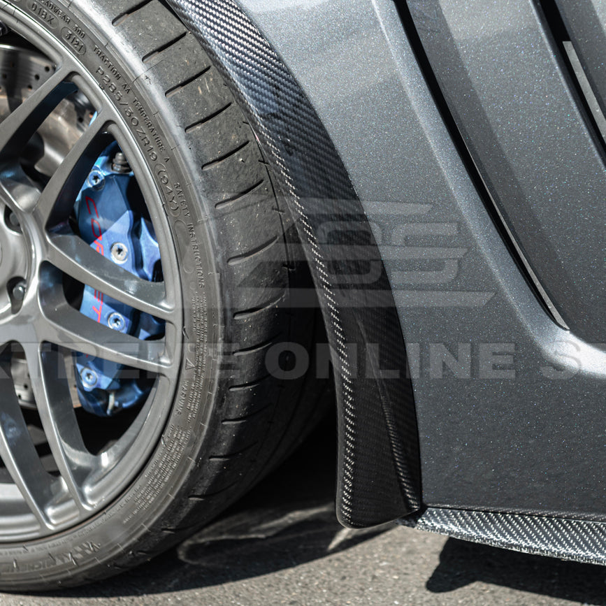 2005-13 Corvette C6 Z06 ZR1 Extended DRY CARBON FIBER Front Splash Guard Mud Flaps image 10