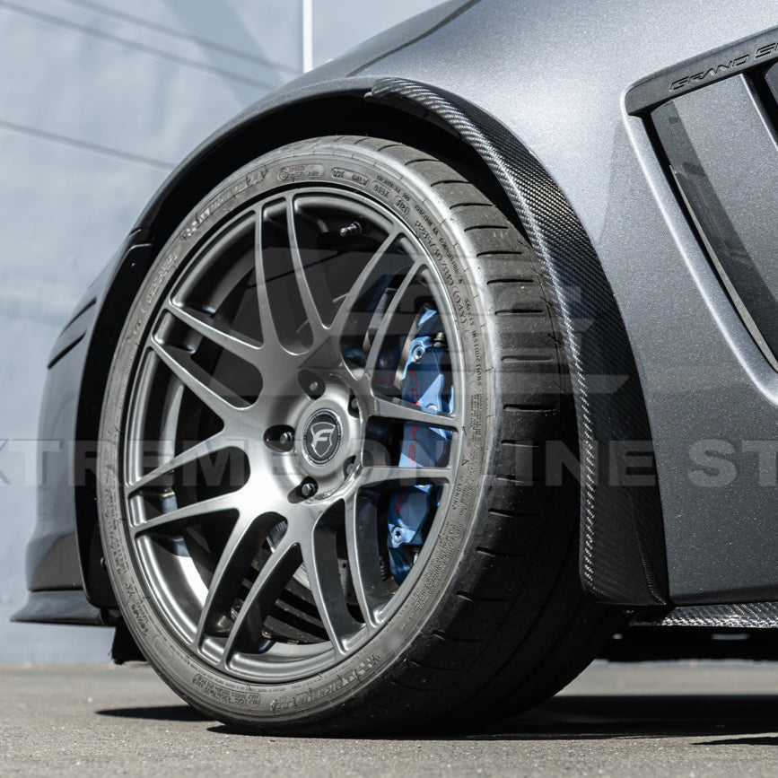 2005-13 Corvette C6 Z06 ZR1 Extended DRY CARBON FIBER Front Splash Guard Mud Flaps image 11