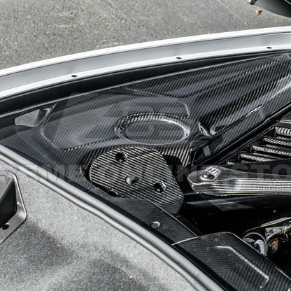 Corvette C8 DRY CARBON FIBER Coupe Engine Bay Panel Cover (3-Pieces Version) image 6