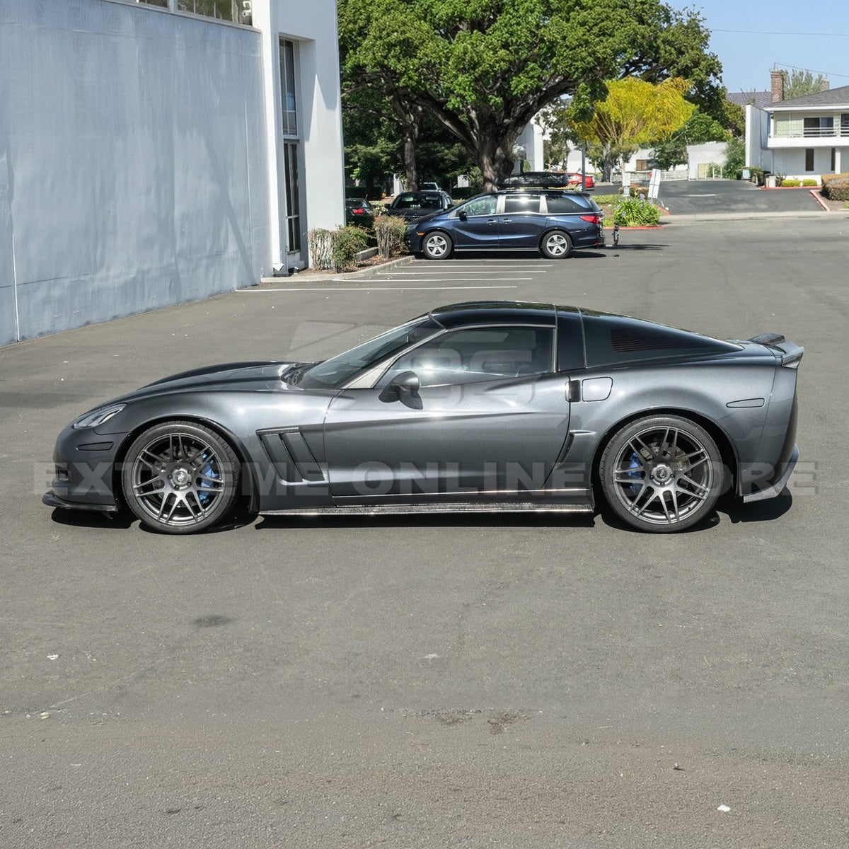 2005-13 Corvette C6 Z06 ZR1 Extended DRY CARBON FIBER Front Splash Guard Mud Flaps image 5
