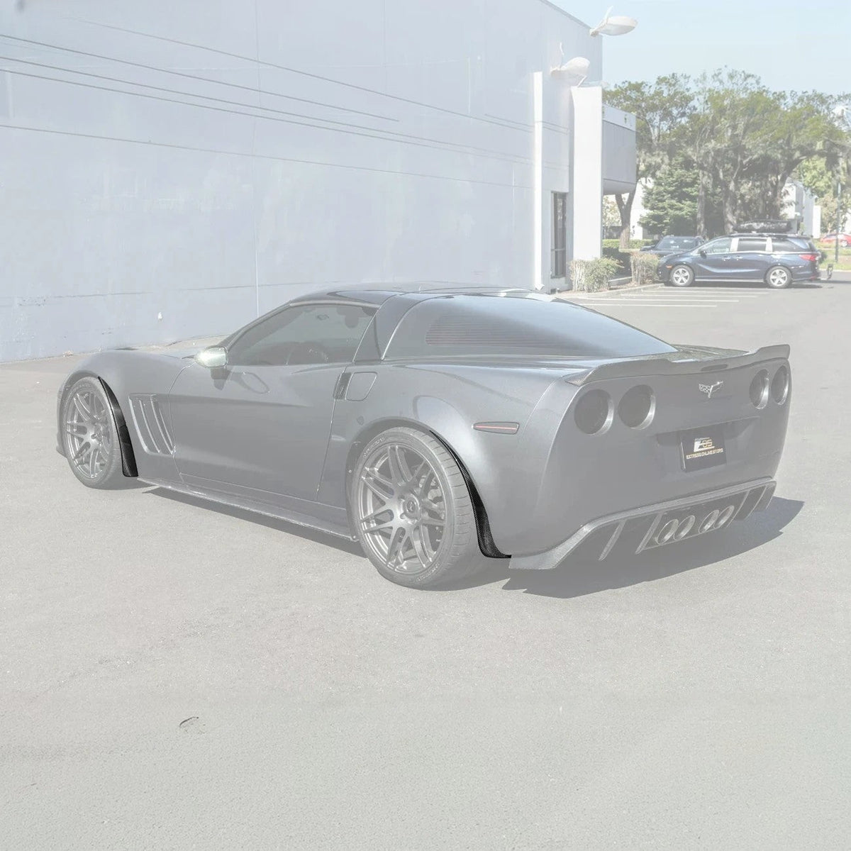 2005-13 Corvette C6 Z06 ZR1 DRY CARBON FIBER Splash Guard Mud Flaps image 3