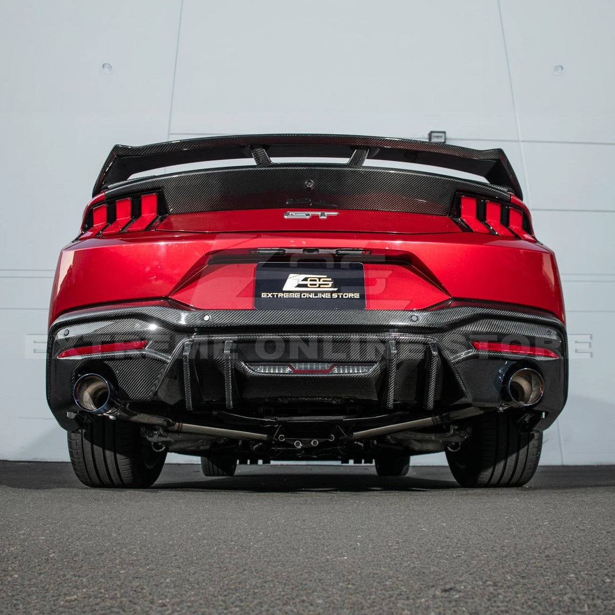 2024-Up Ford Mustang Performance V2 Carbon Fiber Rear Bumper Dual Tip Diffuser image 8