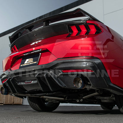 2024-Up Ford Mustang Performance V2 Carbon Fiber Rear Bumper Dual Tip Diffuser image 9