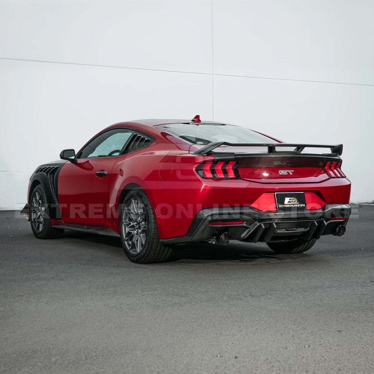 2024-Up Ford Mustang Performance V2 Carbon Fiber Rear Bumper Dual Tip Diffuser image 4