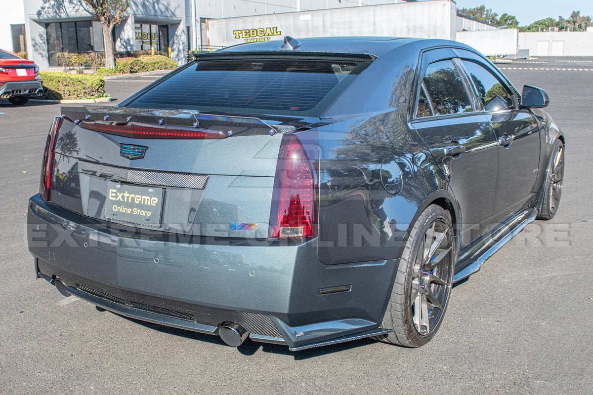 2009-15 Cadillac CTS-V Sedan Dry Carbon Fiber Rear Apron Valance Lip image 3