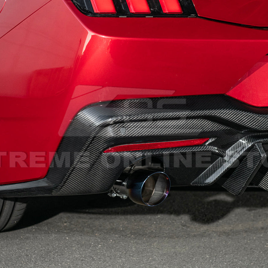 2024-Up Ford Mustang Performance V2 Carbon Fiber Rear Bumper Dual Tip Diffuser image 12