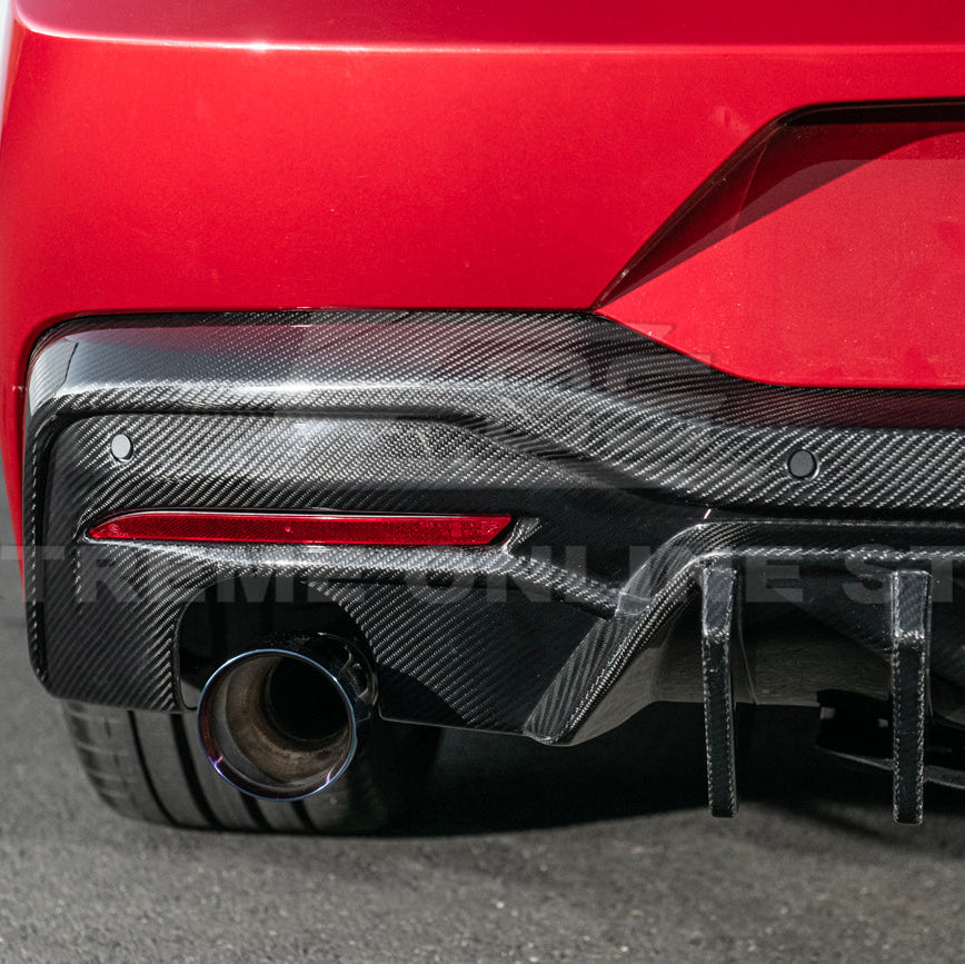 2024-Up Ford Mustang Performance V2 Carbon Fiber Rear Bumper Dual Tip Diffuser image 15