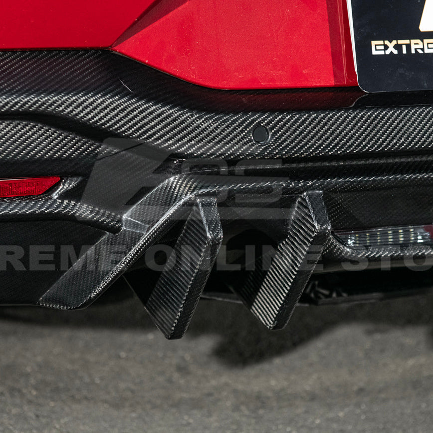 2024-Up Ford Mustang Performance V2 Carbon Fiber Rear Bumper Dual Tip Diffuser image 16