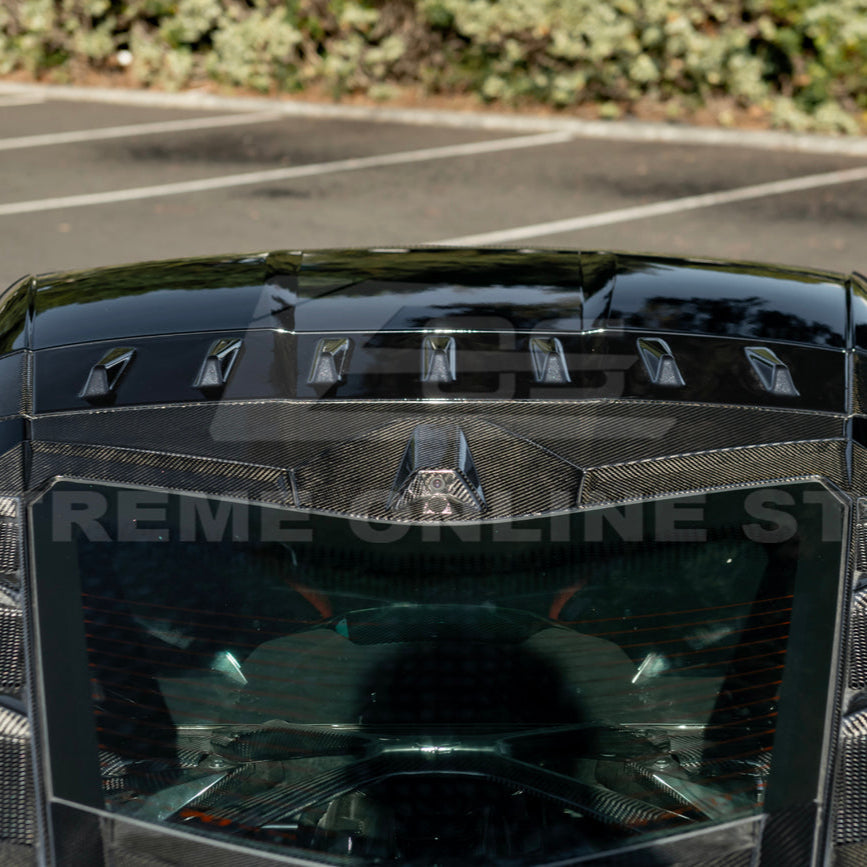 2020-Up Corvette C8 DRY CARBON FIBER Windshield Upper Molding Trim image 12
