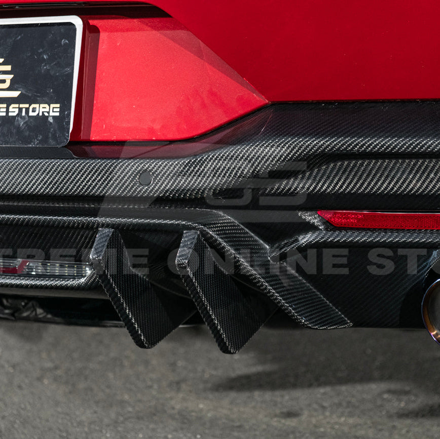 2024-Up Ford Mustang Performance V2 Carbon Fiber Rear Bumper Dual Tip Diffuser image 18