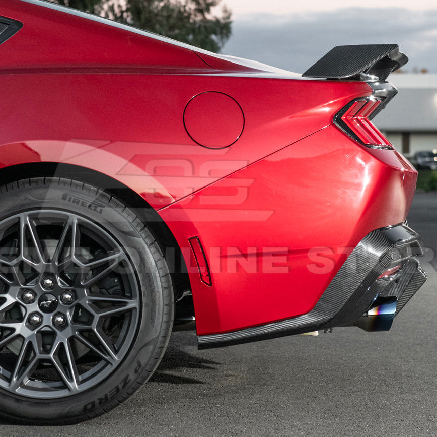 2024-Up Ford Mustang Performance V2 Carbon Fiber Rear Bumper Dual Tip Diffuser image 11
