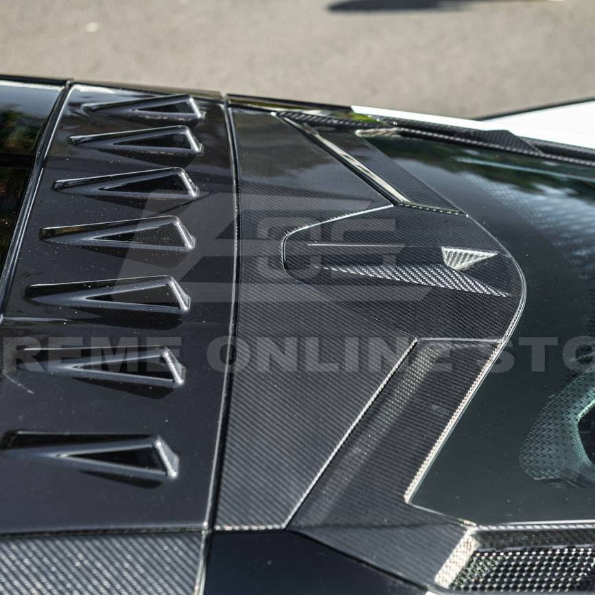 2020-Up Corvette C8 DRY CARBON FIBER Windshield Upper Molding Trim image 13
