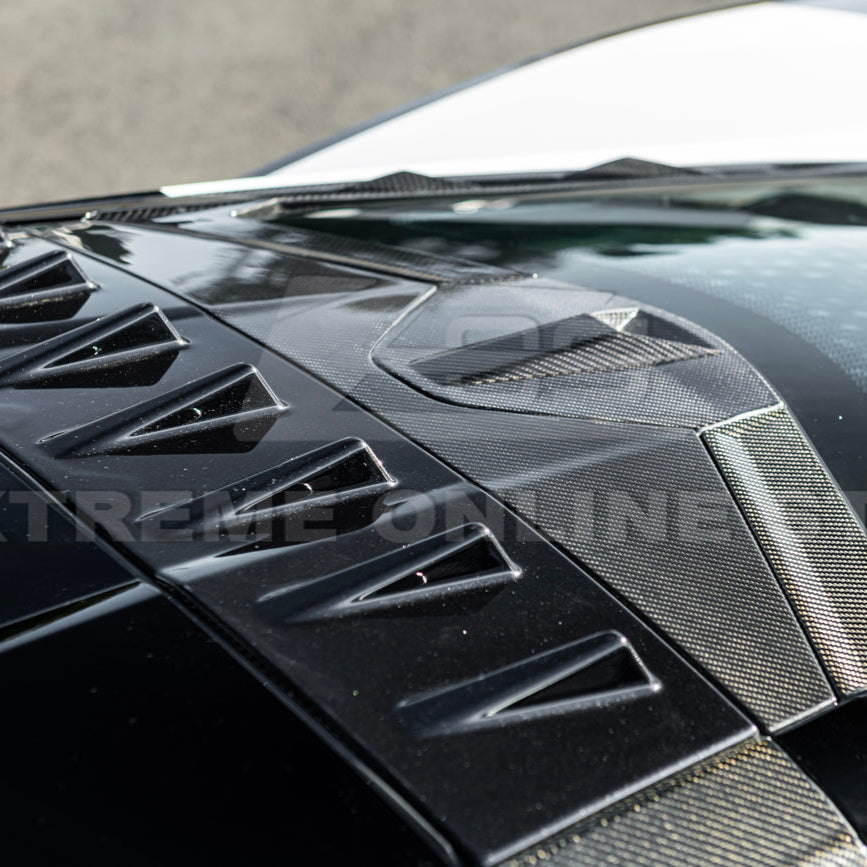 2020-Up Corvette C8 DRY CARBON FIBER Windshield Upper Molding Trim image 14