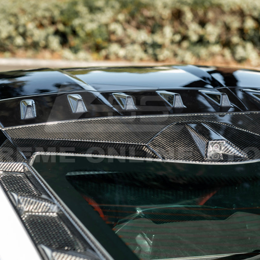 2020-Up Corvette C8 DRY CARBON FIBER Windshield Upper Molding Trim image 15