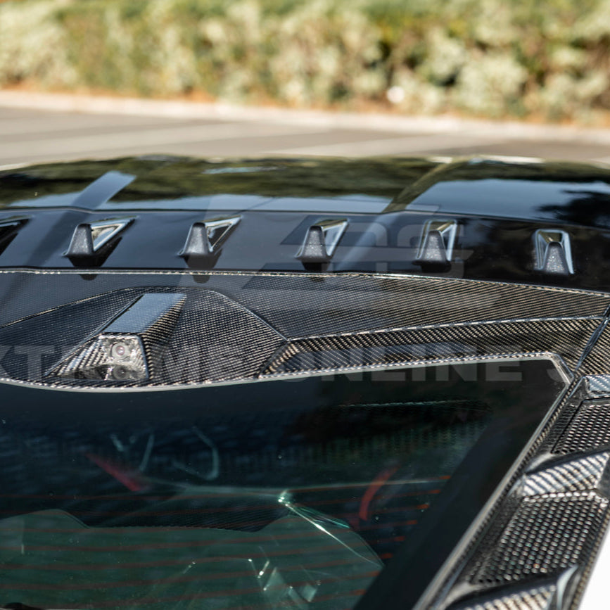 2020-Up Corvette C8 DRY CARBON FIBER Windshield Upper Molding Trim image 16
