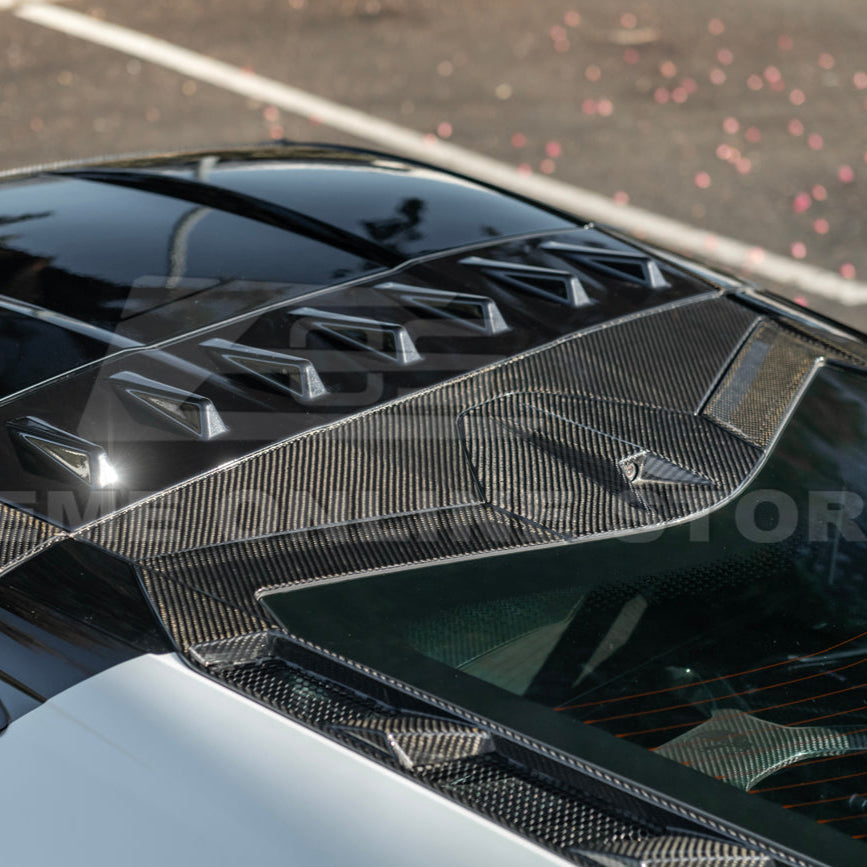 2020-Up Corvette C8 DRY CARBON FIBER Windshield Upper Molding Trim image 17