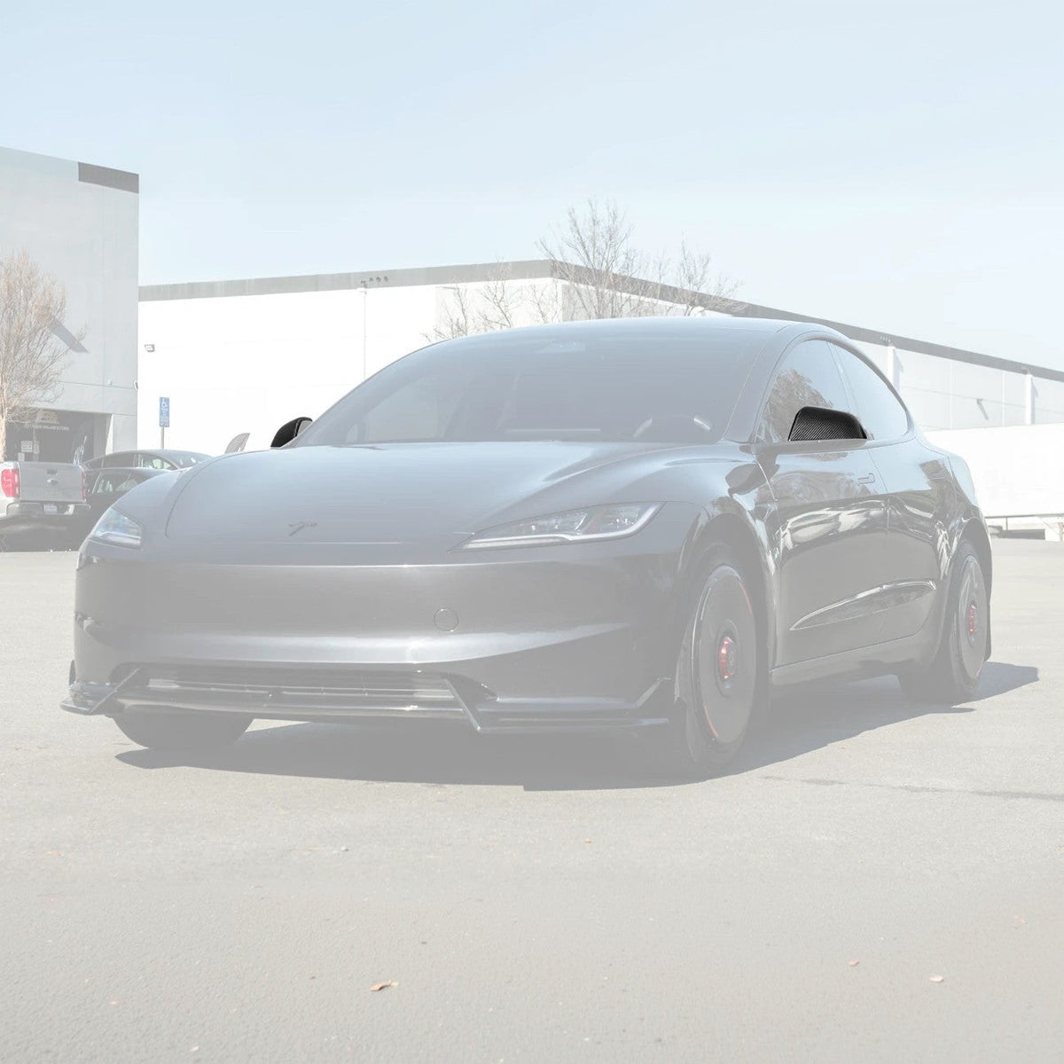 2024-Up Tesla Model 3 Dry Carbon Fiber Tape On Side Mirror Cap Covers Pair image 1