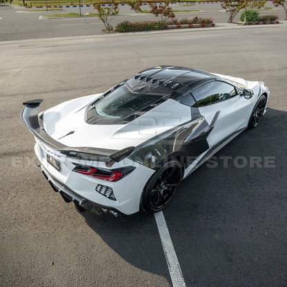 2020-Up Corvette C8 DRY CARBON FIBER Windshield Upper Molding Trim image 4