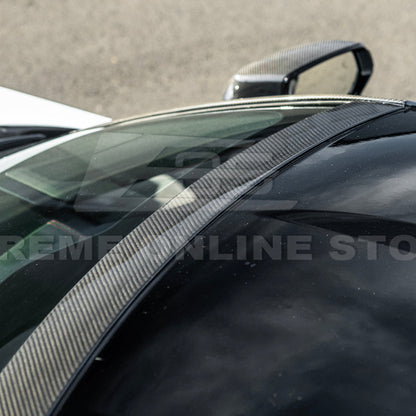 2020-Up Corvette C8 DRY CARBON FIBER Windshield Upper Molding Trim image 7