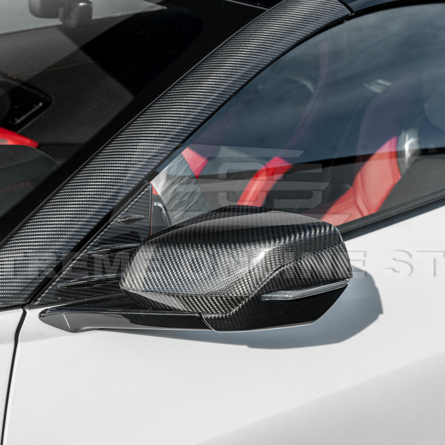 Chevrolet Corvette C8 DRY CARBON FIBER Replacement Mirror Covers image 8