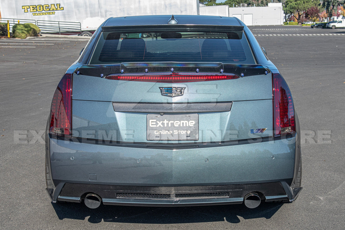 2009-15 Cadillac CTS-V Sedan Dry Carbon Fiber Rear Apron Valance Lip image 8