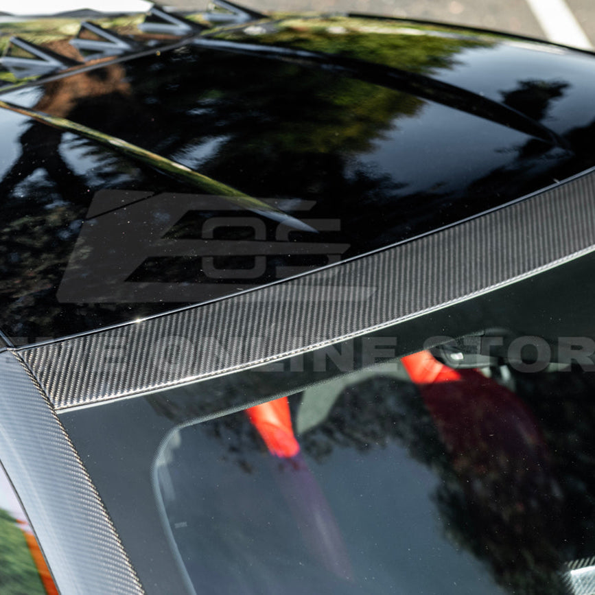 2020-Up Corvette C8 DRY CARBON FIBER Windshield Upper Molding Trim image 9