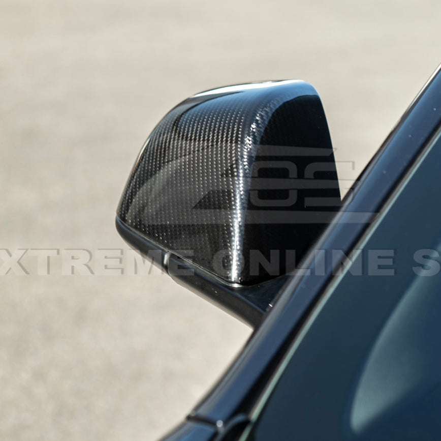 2024-Up Tesla Model 3 Dry Carbon Fiber Tape On Side Mirror Cap Covers Pair image 15