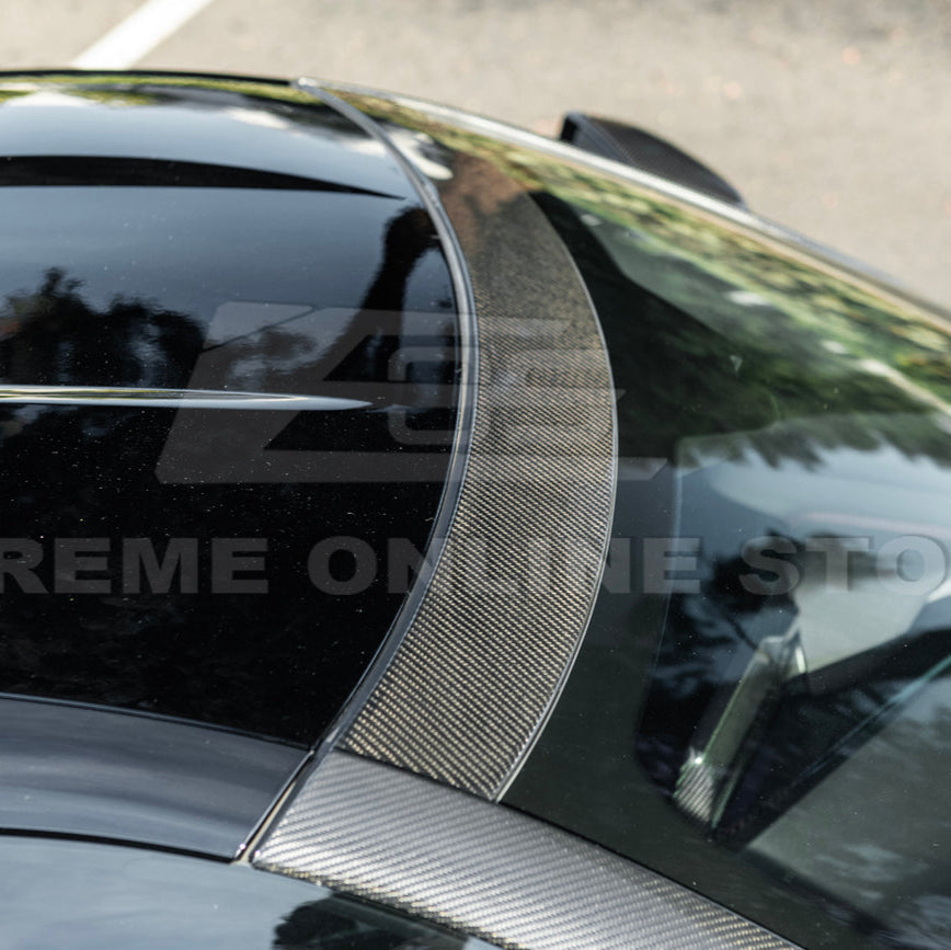2020-Up Corvette C8 DRY CARBON FIBER Windshield Upper Molding Trim image 11