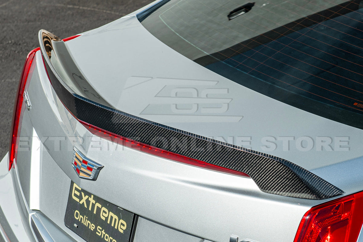 2016-19 Cadillac ATS-V Sedan Carbon Fiber Rear Trunk Lid Wickerbill Spoiler image 6
