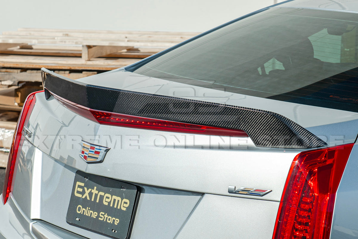2016-19 Cadillac ATS-V Sedan Carbon Fiber Rear Trunk Lid Wickerbill Spoiler image 8