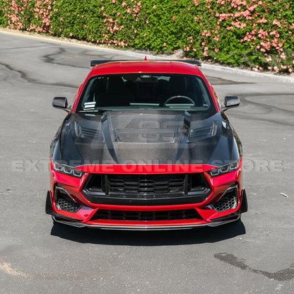 2024-Up Ford Mustang Front Super Snake Style Bumper Hood Vented Cover image 7