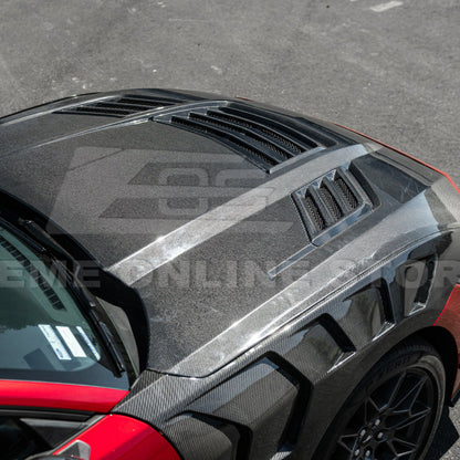 2024-Up Ford Mustang Front Super Snake Style Bumper Hood Vented Cover image 11