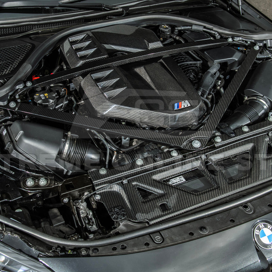 2021-Up BMW G80 M3 G82 M4 DRY Carbon Fiber Engine Strut Brace Bracket Tower Bars image 9