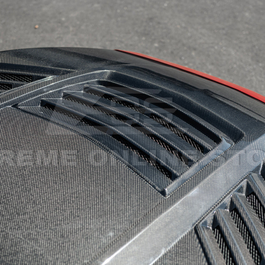 2024-Up Ford Mustang Front Super Snake Style Bumper Hood Vented Cover image 13