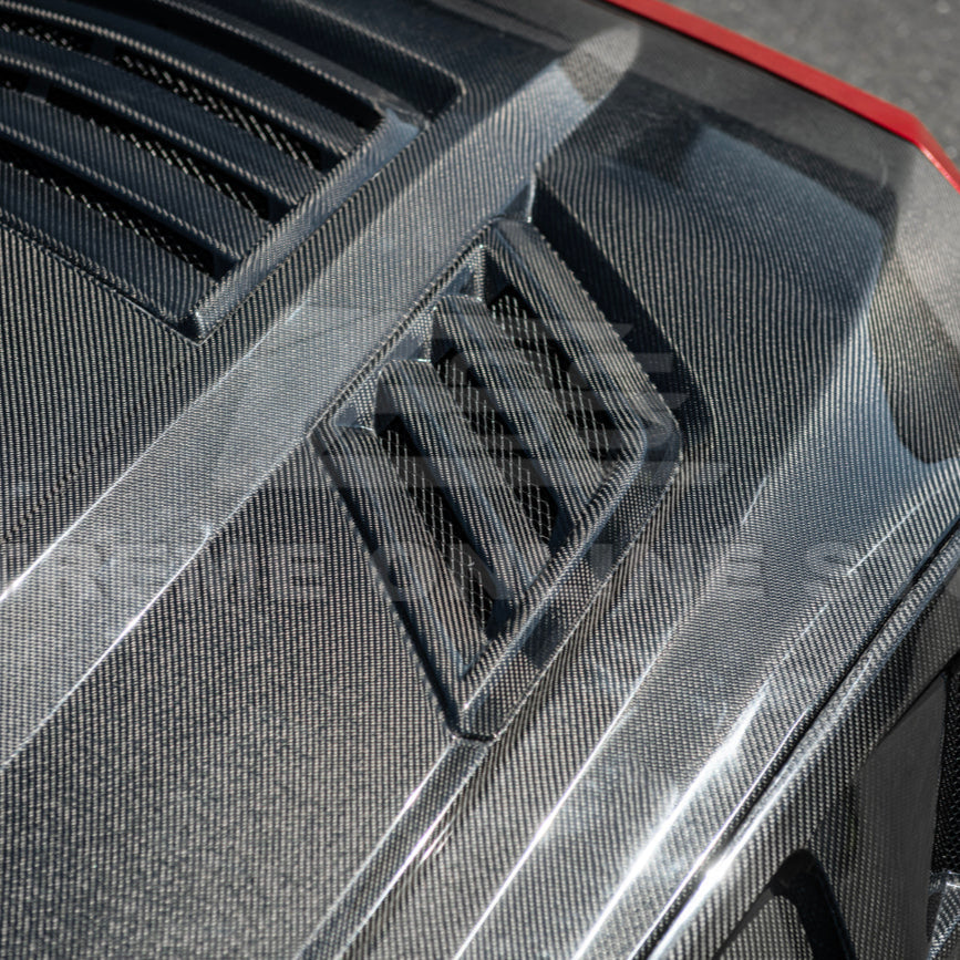 2024-Up Ford Mustang Front Super Snake Style Bumper Hood Vented Cover image 14