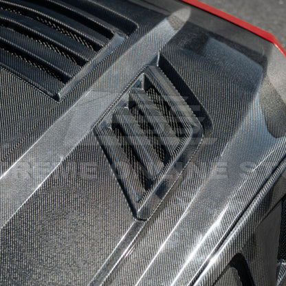 2024-Up Ford Mustang Front Super Snake Style Bumper Hood Vented Cover image 14