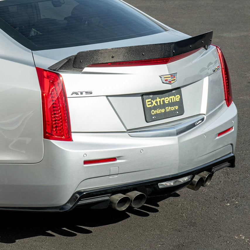 2016-19 Cadillac ATS-V Sedan Carbon Fiber Rear Trunk Lid Wickerbill Spoiler image 12