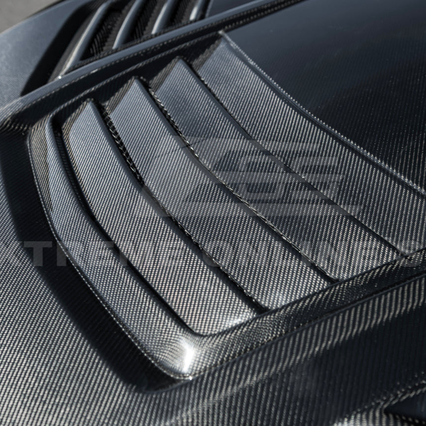 2024-Up Ford Mustang Front Super Snake Style Bumper Hood Vented Cover image 17