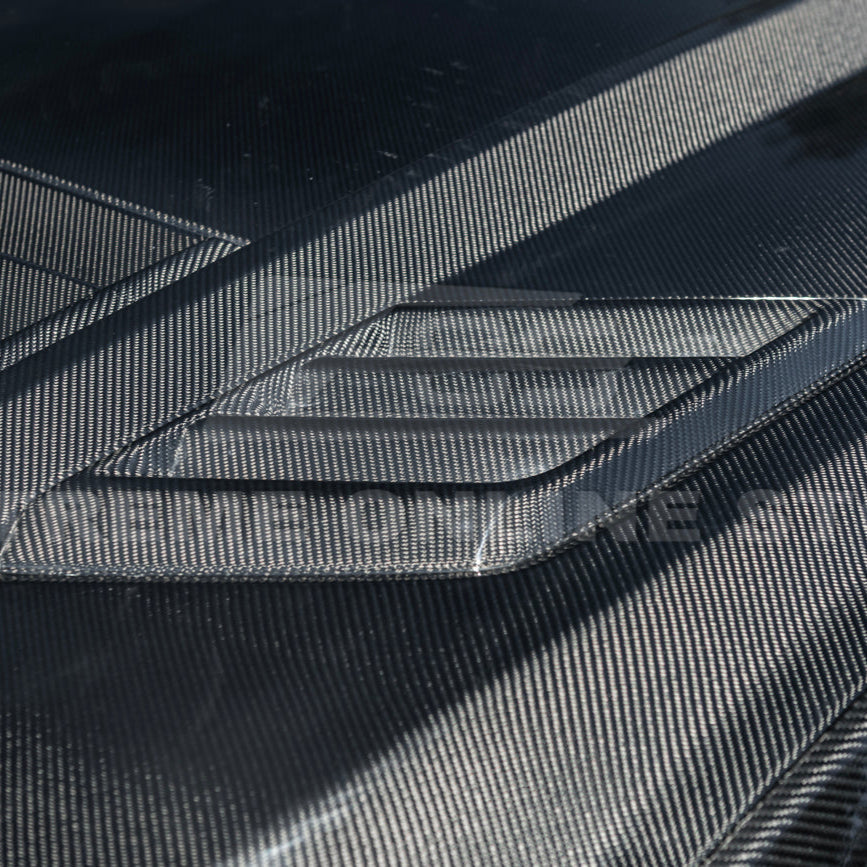 2024-Up Ford Mustang Front Super Snake Style Bumper Hood Vented Cover image 18