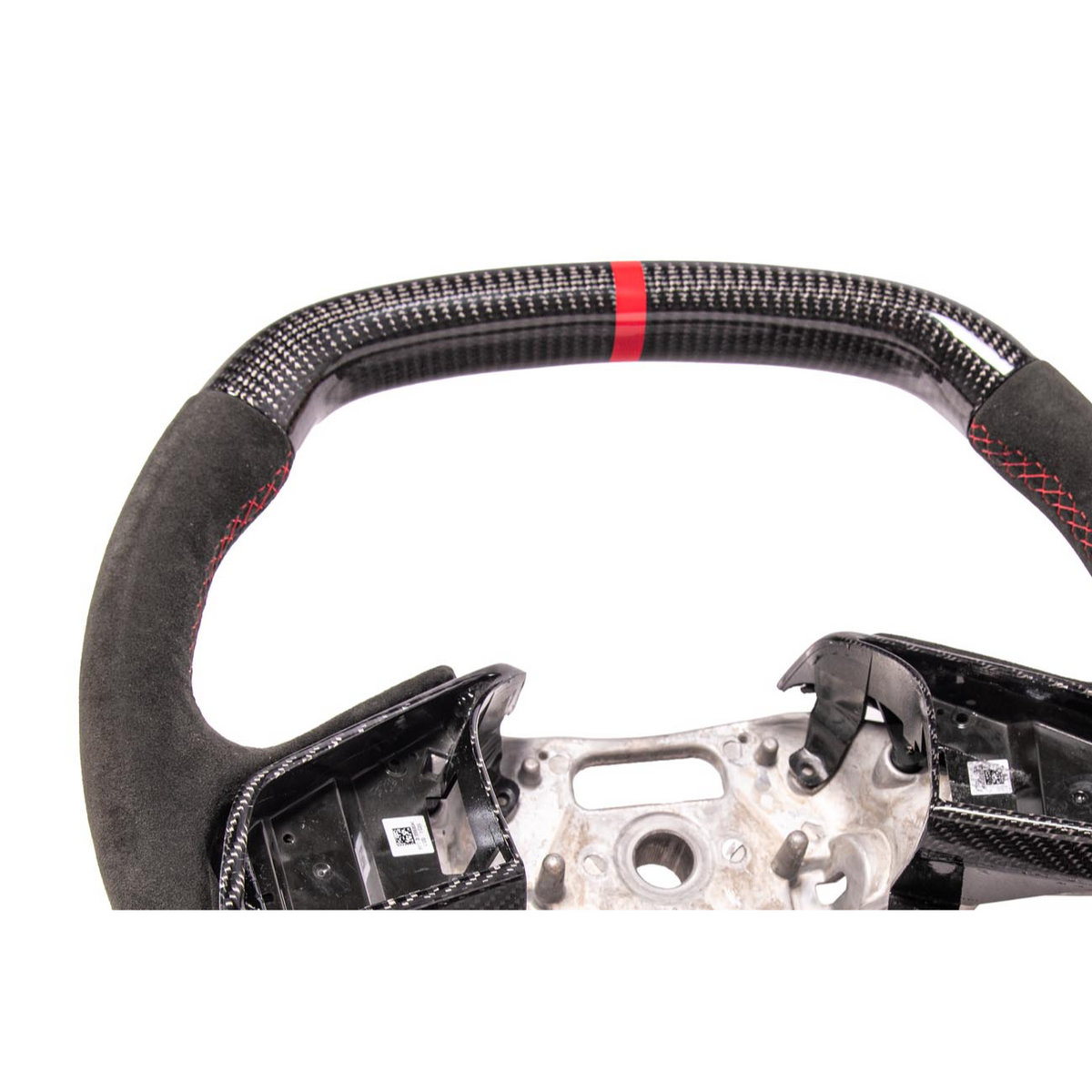 Corvette C8 CARBON FIBER Alcantara Leather Red Stripe Steering Wheel image 16