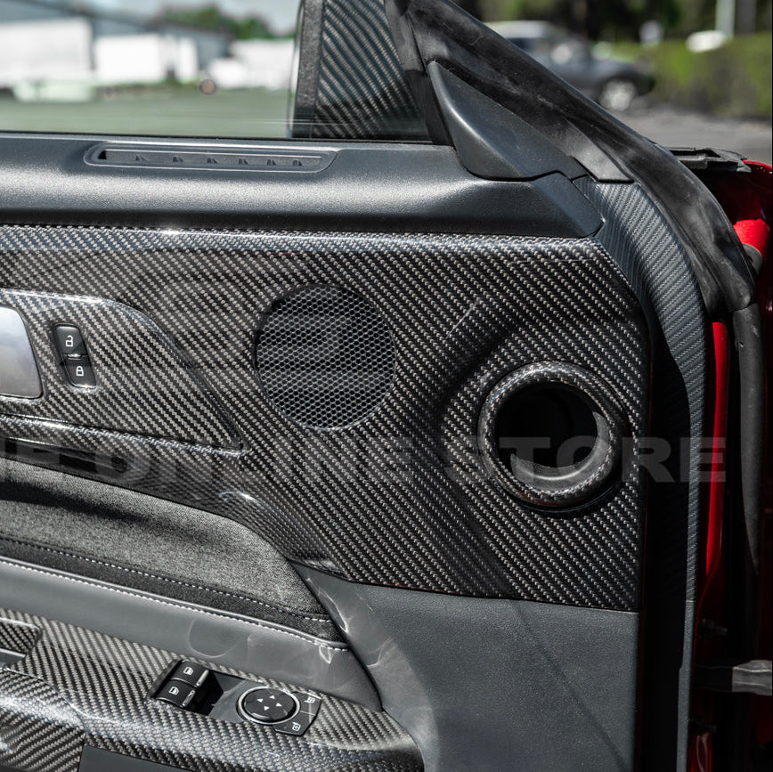 2024-Up Ford Mustang S650 | Dry CARBON FIBER Interior Door Speaker Cover Pairs image 4