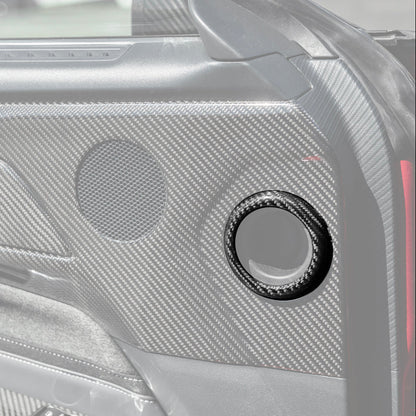 2024-Up Ford Mustang S650 | Dry CARBON FIBER Interior Door Speaker Cover Pairs image 3