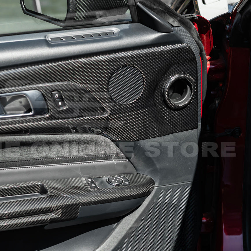 2024-Up Ford Mustang S650 | Dry CARBON FIBER Interior Door Speaker Cover Pairs image 6