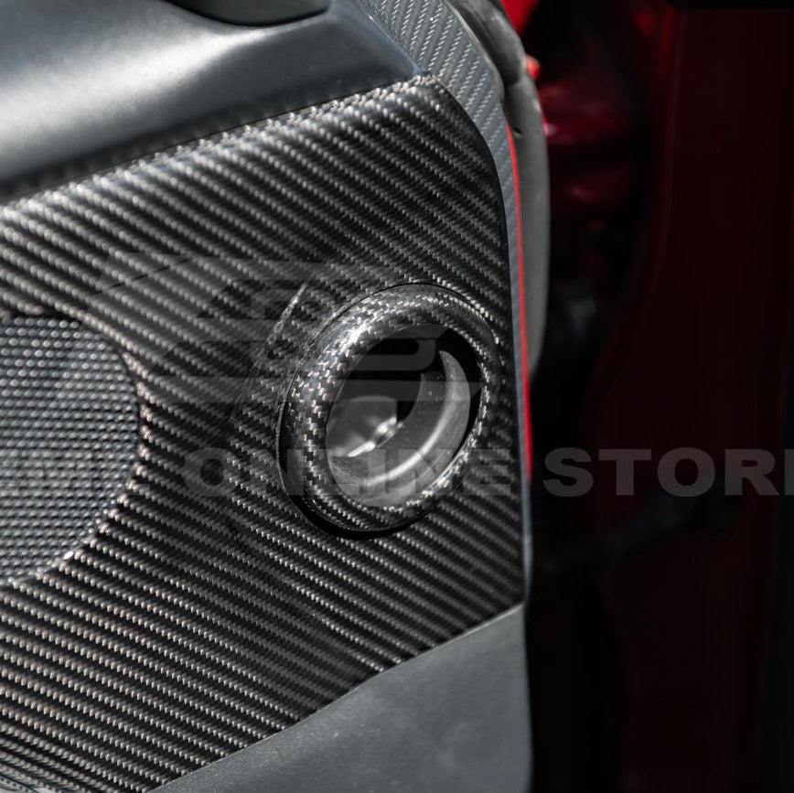 2024-Up Ford Mustang S650 | Dry CARBON FIBER Interior Door Speaker Cover Pairs image 7