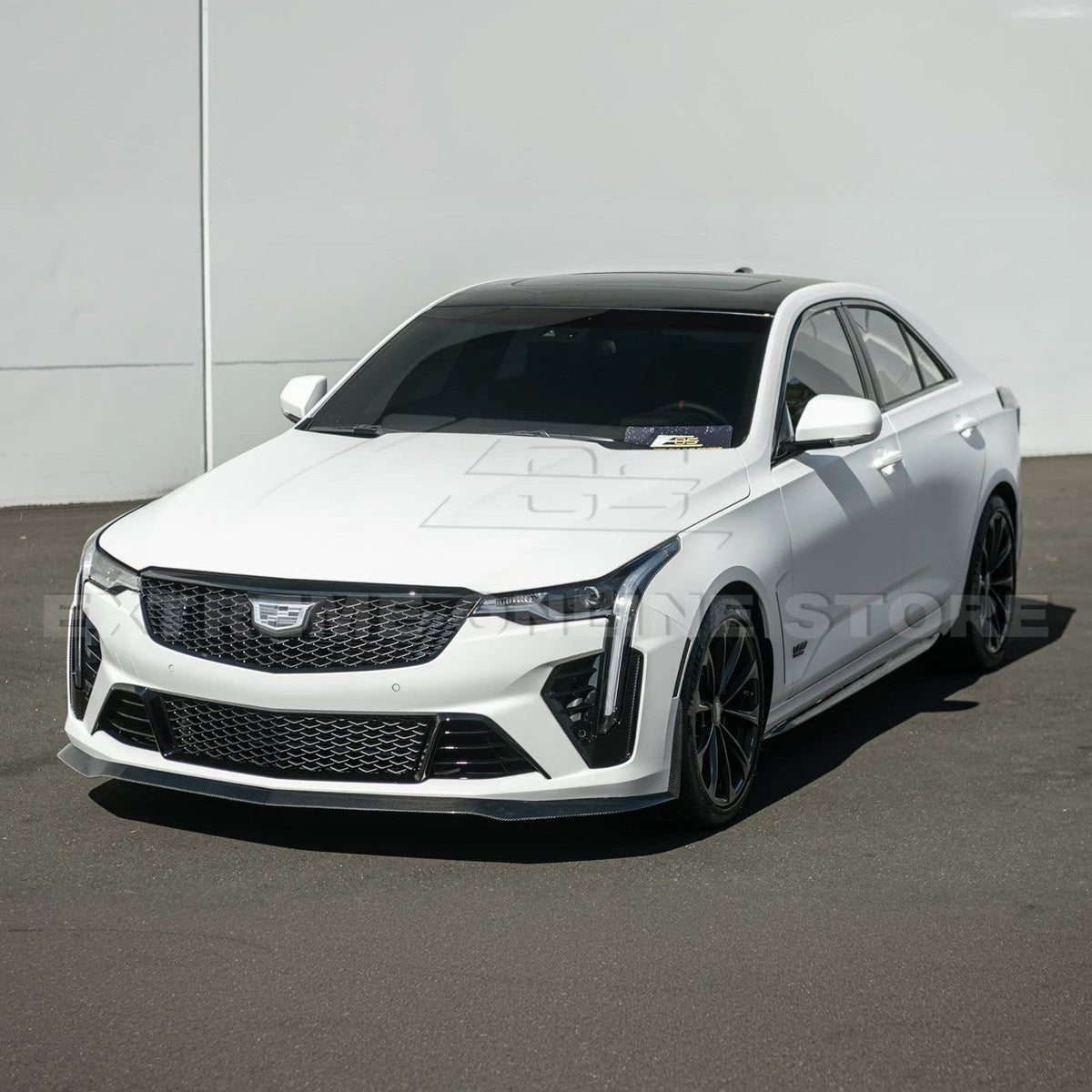 2020-Up Cadillac CT4-V Blackwing CARBON FIBER Front Splitter Side Wheel Arch image 4