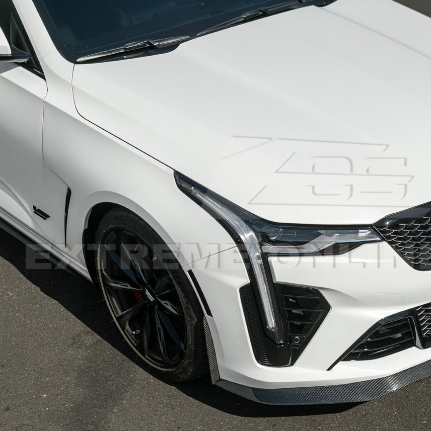 2020-Up Cadillac CT4-V Blackwing CARBON FIBER Front Splitter Side Wheel Arch image 7