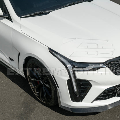 2020-Up Cadillac CT4-V Blackwing CARBON FIBER Front Splitter Side Wheel Arch image 7