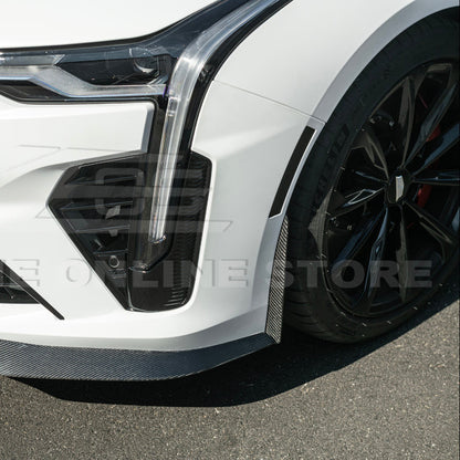 2020-Up Cadillac CT4-V Blackwing CARBON FIBER Front Splitter Side Wheel Arch image 10