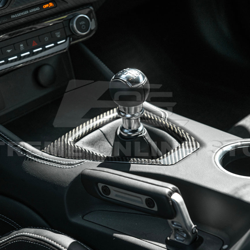 2024-Up Mustang DRY CARBON FIBER Gear Shift Panel Cover image 23