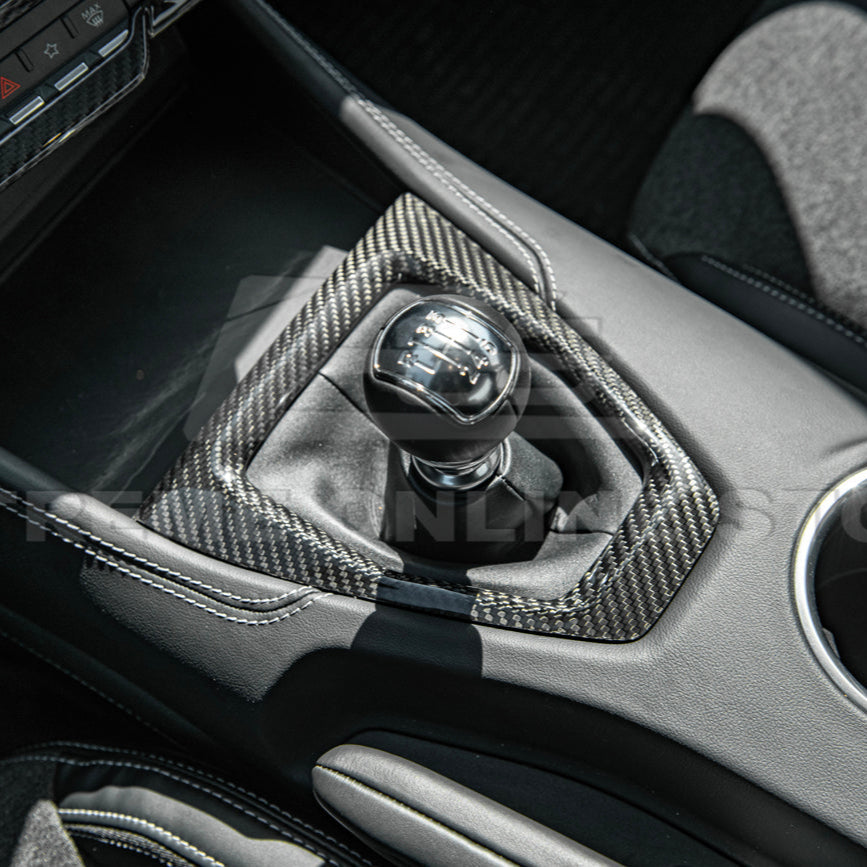 2024-Up Mustang DRY CARBON FIBER Gear Shift Panel Cover image 24
